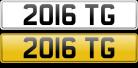 2016 TG number plate